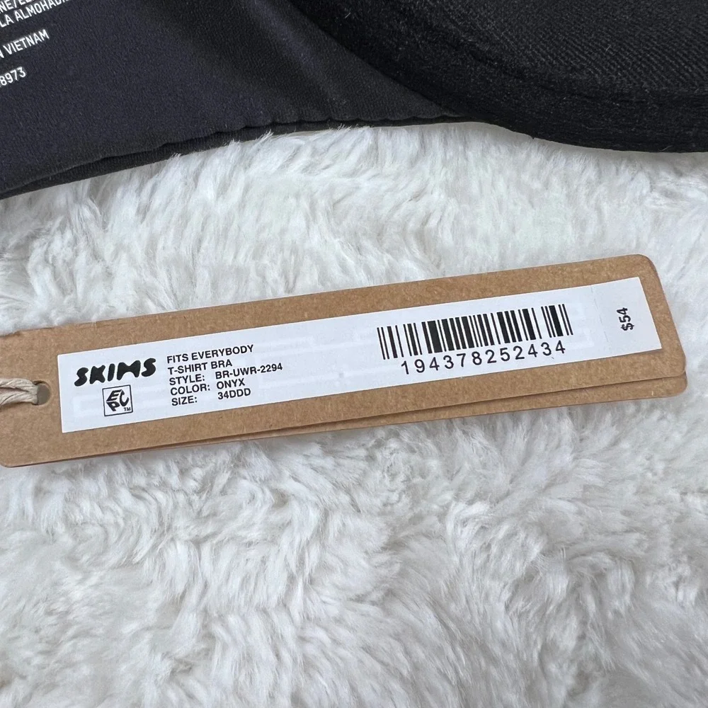 SKIMS‎ Women's Fits Everybody T-Shirt Bra Onyx Black BR-UWR-2294 Size 34DDD NWT - Picture 9 of 12